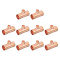 10pcs 2 X 4 1 Copper Reducing Tee Pressure Pipe Fitting Connectors For Plumbing Supply Refrigeration 