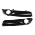 Fog Light Molding Pair For Chrysler 300 2011 2012 2013 2014 Front Driver And Passenger Side Black With Chrome Trim Adaptive 