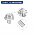 Uxcell M4x6mm Phillips Hex Head Flange Bolts 10pcs 304 Stainless Steelagon Hex Machine Screws