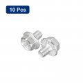 Uxcell M4x6mm Phillips Hex Head Flange Bolts 10pcs 304 Stainless Steelagon Hex Machine Screws