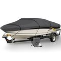 Neha Gray Heavy Duty Waterproof Mooring Boat Cover Fits Length 12 13 14 Superior Trailerable Covers 600 Denier V-hull Fishing