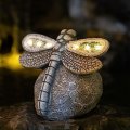 Rezpuao Garden Statue Dragonfly Solar Decor For Outdoor Resin Figurine With Solar Light Patio Balcony Yard Lawn Ornament 