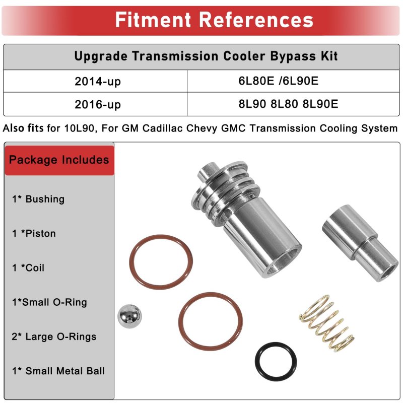 Stl010 Cooler Flow Bypass Valve Kit For Gm 6l80 6l90 2014 Up And 8l90 8l80 8l90e 10l90 2016 Cadillac Chevy Gmc Transmission