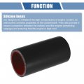X Autohaux 1 Set 42mm 65 Id 100mm 3 94 Length 0 Degree Black Red Car Silicone Hose With Clamps Coolant Universal