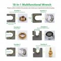 18 In 1 Sink Wrench Foldable Faucet Installer Anti Slip Portable Plumbing Tool And For Repair