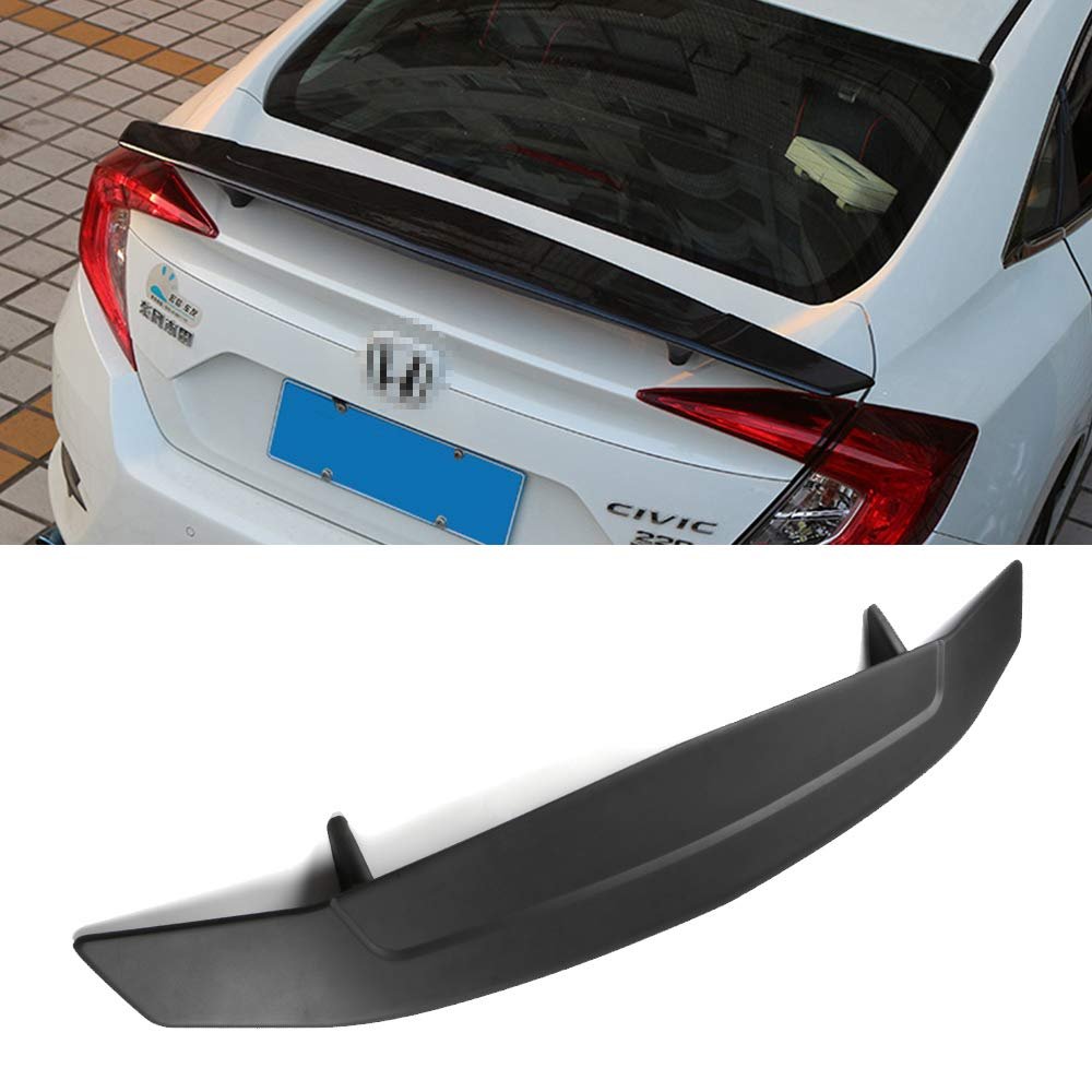Universal 52 In R Style Rear Trunk Spoiler Wing With 3rd Brake Light Matte Black Abs Aerodynamic Racing For Sedans Adjustable