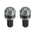 1 Pair Universal 18mm Handlebar End Caps Plug Bar Aluminum Alloy For Motorcycle Titanium Tone 