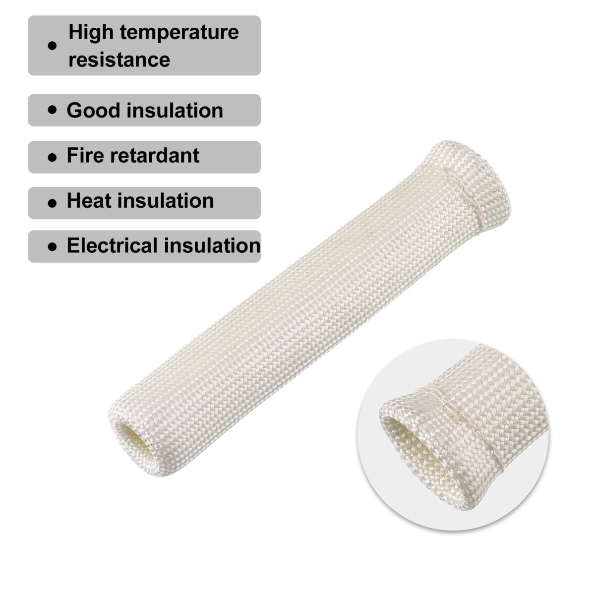 8 Pcs High Heat Shield Engine Spark Plug Wire Boots Protector Sleeve Cover With 16 Stainless Steel Cable Ties Set For Car White