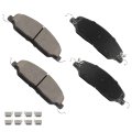 Front Ceramic Disc Brake Pad Set For 2011 2014 Ford Mustang V6 3 7l D1464 4 Piece Kit With Hardware Driver And Passenger Side 