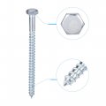Uxcell Hex Lag Screws M8 X 120mm Carbon Steel Zinc Plated Half Thread Self-tapping Bolts For Wood Screw 15pcs