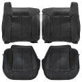 Driver Passenger Side Bottom Top Lean Back Black Leather Seat Covers For Chevy Silverado Gmc Sierra 1999 2000 2001 2002 