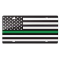 Thin Green Line American Usa Flag Border-patrol-agents Aluminum Black White License Plate 
