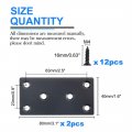 Uxcell Straight Bracket Stainless Steel 80x40mm Flat Brace Corner Fastener Connector With Screws For Mending Plate Board Window