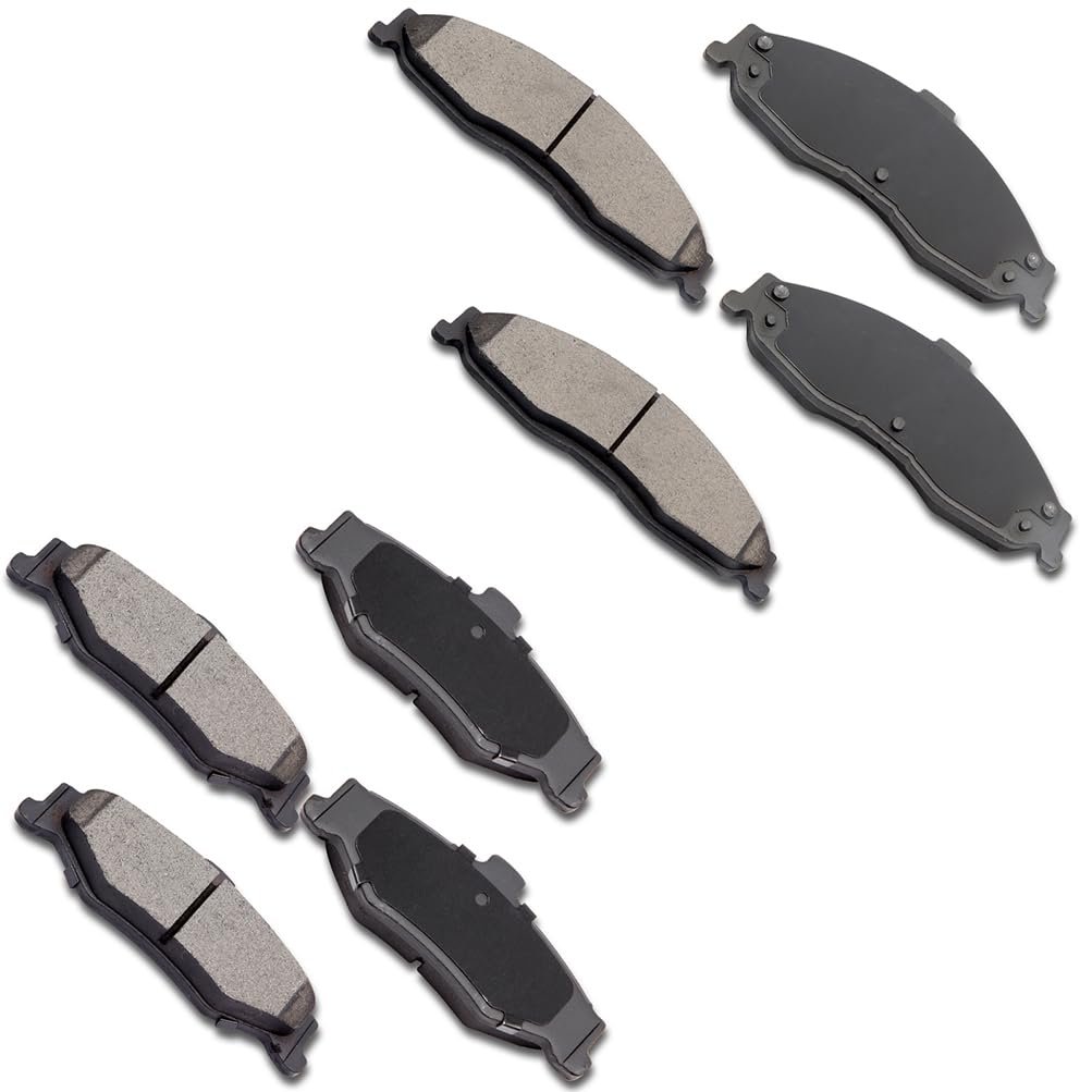Brake Pad Set 8pcs Front Ceramic Rear Semi Metal D749 D750 For Chevrolet Camaro And Pontiac Firebird 1998 2002