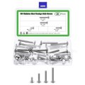 M6 Stainless Steel 304 Carriage Bolts And Hex Nuts Kit 38 Pieces Round Head Square Neck Screws Silver Finish 16mm 30mm 40mm