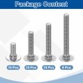 M6 Stainless Steel 304 Carriage Bolts And Hex Nuts Kit 38 Pieces Round Head Square Neck Screws Silver Finish 16mm 30mm 40mm