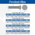M6 Stainless Steel 304 Carriage Bolts And Hex Nuts Kit 38 Pieces Round Head Square Neck Screws Silver Finish 16mm 30mm 40mm