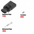 Uxcell 1 Set No 1k0973804 4 Pin Sealed Male Jpt Connector Adapter Plug Clip Kit Replacement For Vw Audi