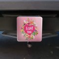 I Love You Flower Heart Wreath Tow Trailer Hitch Cover Plug Insert