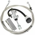 Rear Brake Master Cylinder Reservoir And 70 In Braided Hose Line For 90cc To 250cc Atv Quad Pit Dirt Bike Go Kart Buggy 