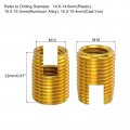 Uxcell Self Tapping Threaded Inserts 15pcs Inner M12-1 75 Outer M16x22 Carbon Steel Slotted Thread Repair Nuts