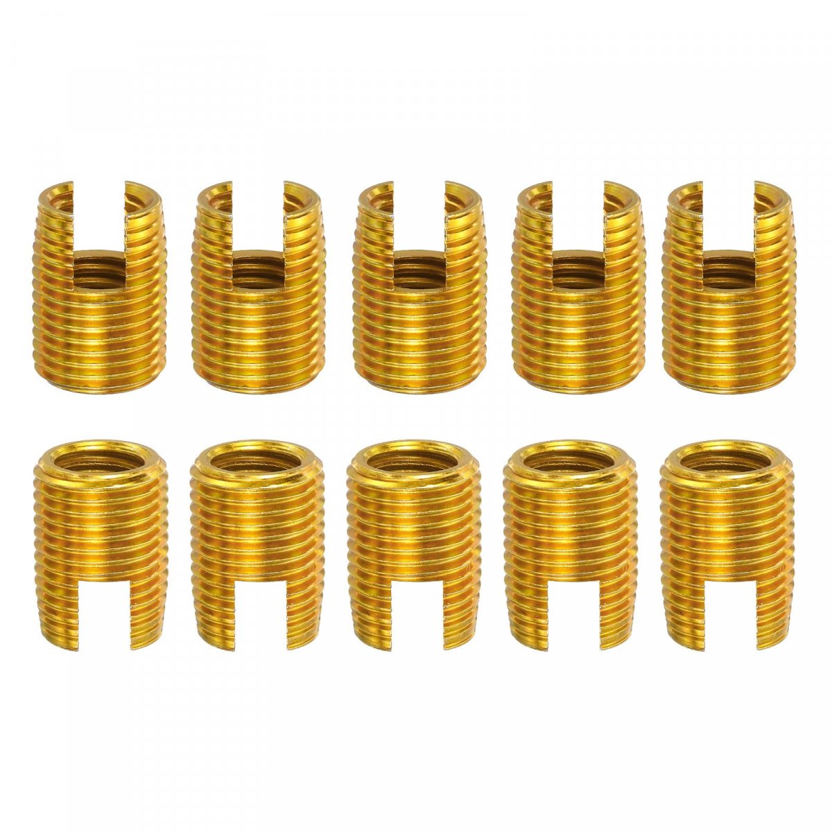 Self Tapping Threaded Inserts 15pcs Inner M12-1 75 Outer M16x22 Carbon Steel Slotted Thread Repair Nuts