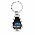 Ipick Image For Ford Ranger Black Dome Chrome Metal Teardrop Key Chain Keychain Official Licensed