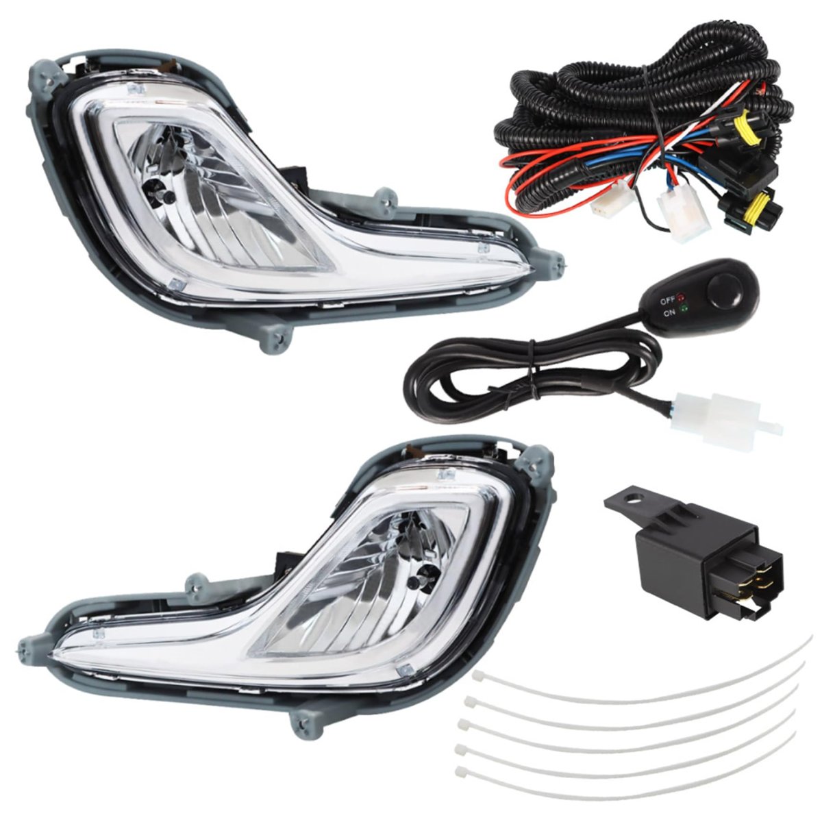 2 Pcs Front Fog Lights Lamps Assembly Replacement For Hyundai Accent 2012-2016 Left And Right Side 922011r010 Hy2592139