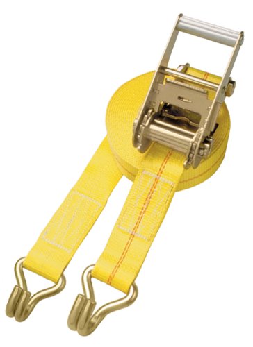 Security Chain Company Cc2327 27 Yellow Premium 2 Inline Ratchet Strap With Standard Handle J-hooks