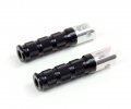 Niche Cycle Supply Billet Aluminum Round Black Rear Foot Pegs Rests Fits Kawasaki Ninja 250r Ex250f 1988-2005 