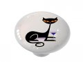 Gotham Decor Retro Martini Cat Ceramic Drawer Knob 
