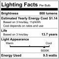 4pk Satco 9 5w 120v A19 Led E26 Medium Base 800 Lumens 5000k