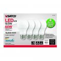 4pk Satco 9 5w 120v A19 Led E26 Medium Base 800 Lumens 5000k