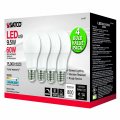 4pk Satco 9 5w 120v A19 Led E26 Medium Base 800 Lumens 5000k