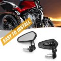 Saihisday Cnc Black Handlebar Rearview Mirror Motorcycle Aluminum Racing Universal 22mm 7 8 Inch Anti-glare Surface