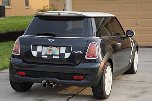 The Pixel Hut Gs00119 Chequered Flag Tail Gate Graphic For Mini Cooper S R56 2007-2013
