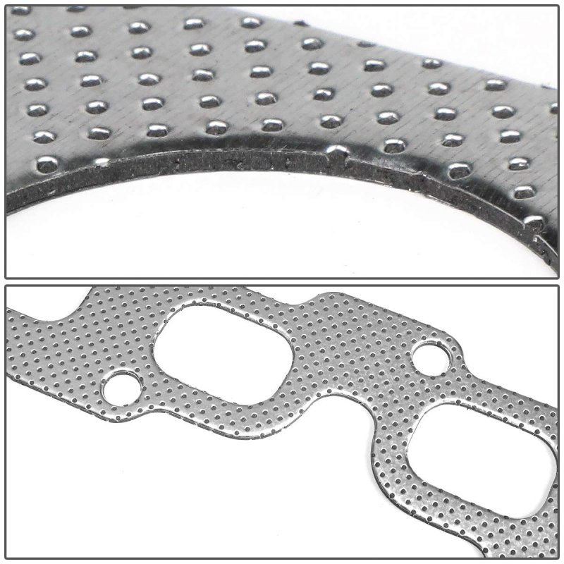 Gktset-na02-l4 Aluminum Exhaust Manifold Header Gasket Set Replacement Metallic Reinforced Graphite With Complete Hardware Kit