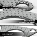 Gktset-na02-l4 Aluminum Exhaust Manifold Header Gasket Set Replacement Metallic Reinforced Graphite With Complete Hardware Kit