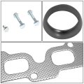 Gktset-na02-l4 Aluminum Exhaust Manifold Header Gasket Set Replacement Metallic Reinforced Graphite With Complete Hardware Kit