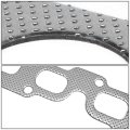 Gktset-na02-l4 Aluminum Exhaust Manifold Header Gasket Set Replacement Metallic Reinforced Graphite With Complete Hardware Kit
