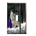 Gotham Decor Switch Plate Single Toggle Howling Wolf Aurora Light Cover 