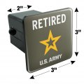 U S Army Retired Logo Tow Trailer Hitch Cover Plug Insert
