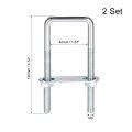 Uxcell Square U-bolts 1-5 8 40mm Inner Width 120mm Length Carbon Steel M8 With Nuts Frame Plate Round Washers 2 Set