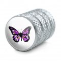 Butterfly With Flowers Tire Rim Wheel Aluminum Valve Stem Caps