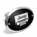 Ipick Image Made For Jeep Grill 3d Logo On Black Oval Billet Aluminum 2 Inch Tow Hitch Cover