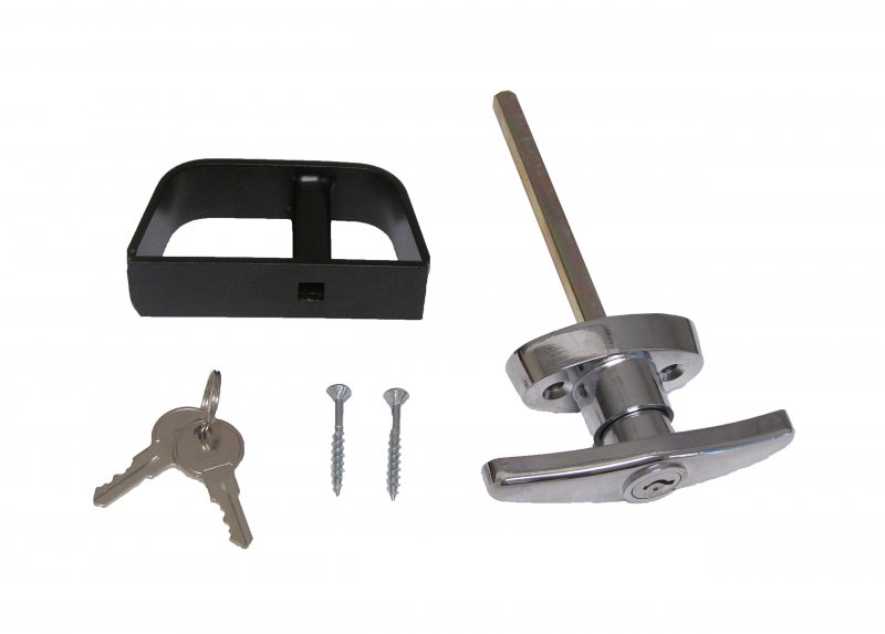 T-handle Lock Set 6 5 In Chrome Shed Door With Front Back D Handle And 2 Keys Model Th6c