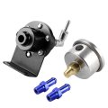 Auto Dynasty 160psi Adjustable Aluminum Fuel Pressure Regulator Oil Filled Gauge Black