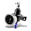 Auto Dynasty 160psi Adjustable Aluminum Fuel Pressure Regulator Oil Filled Gauge Black