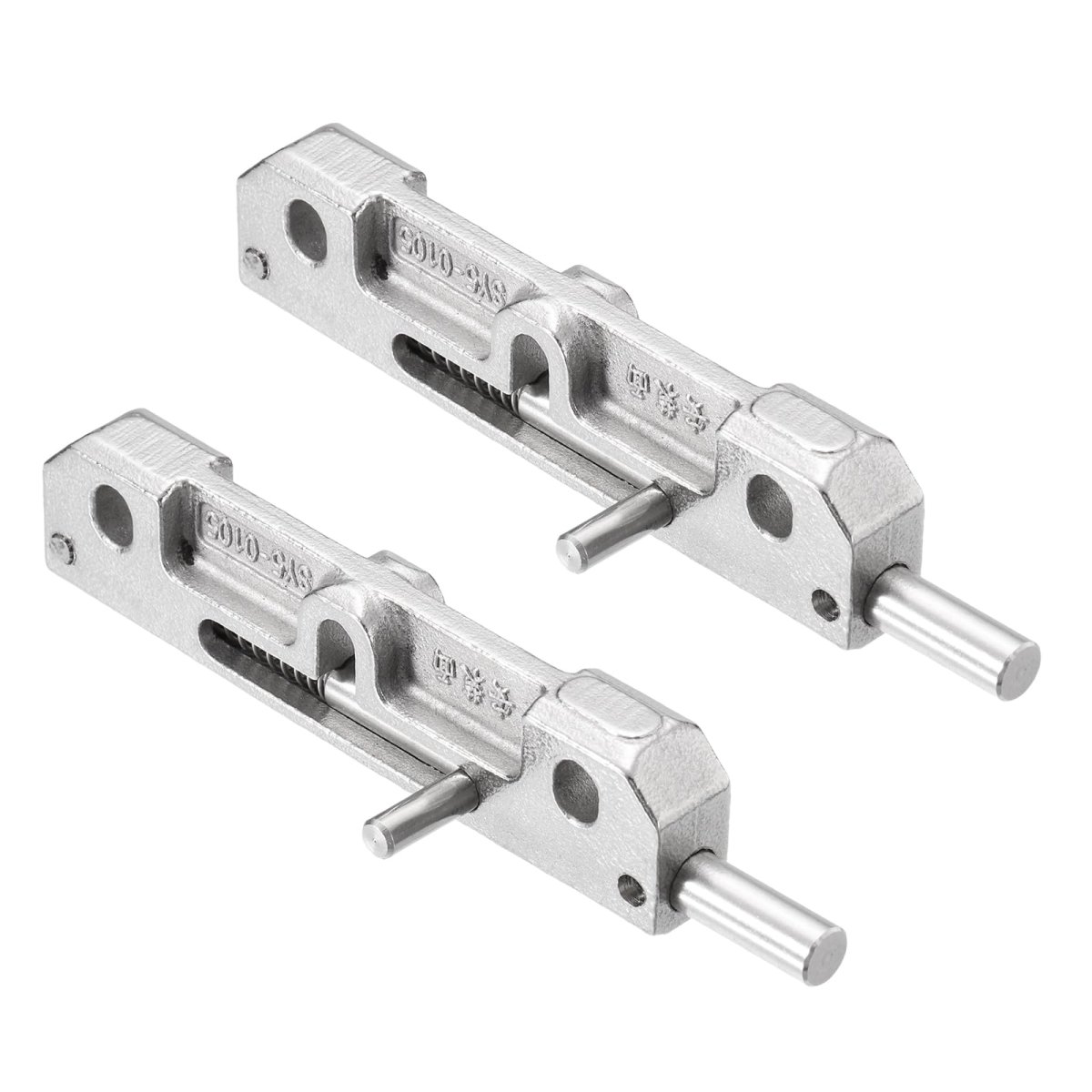 Spring Loaded Barrel Bolt Latch Stainless Steel Gate For Industrial Equipment Cabinet And Wooden Doors Silver 2 Pack 3 8 In