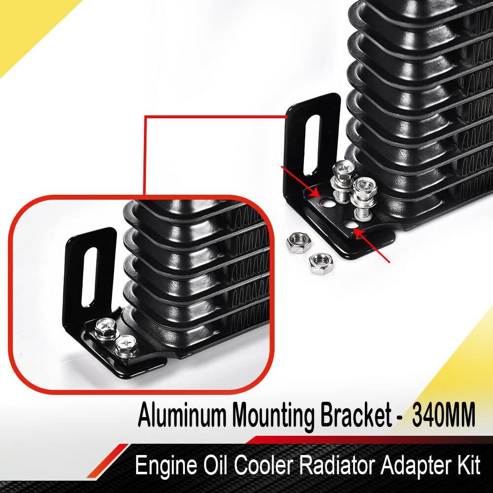 340mm Aluminum Mounting Bracket Engine Oil Cooler Radiator Adapter Kit For Japanese Models Universal Long Style Not Included